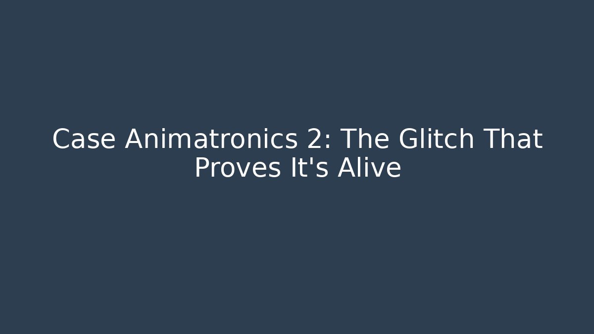 Case Animatronics 2: The Glitch That Proves It's Alive