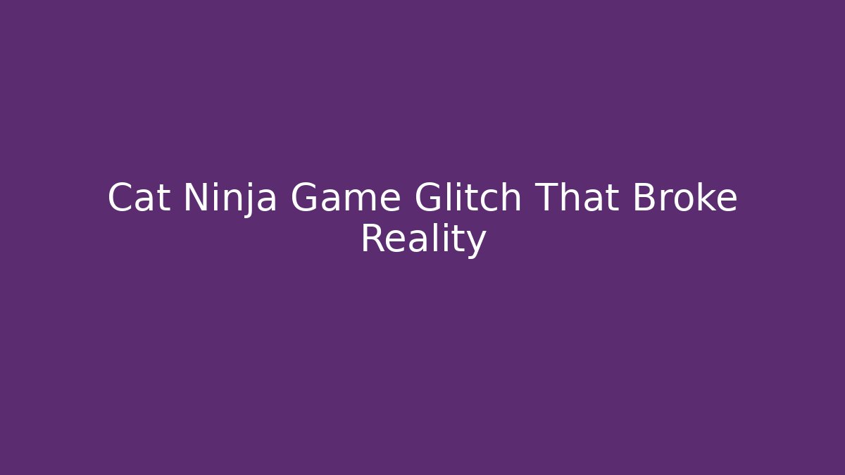 Cat Ninja Game Glitch That Broke Reality