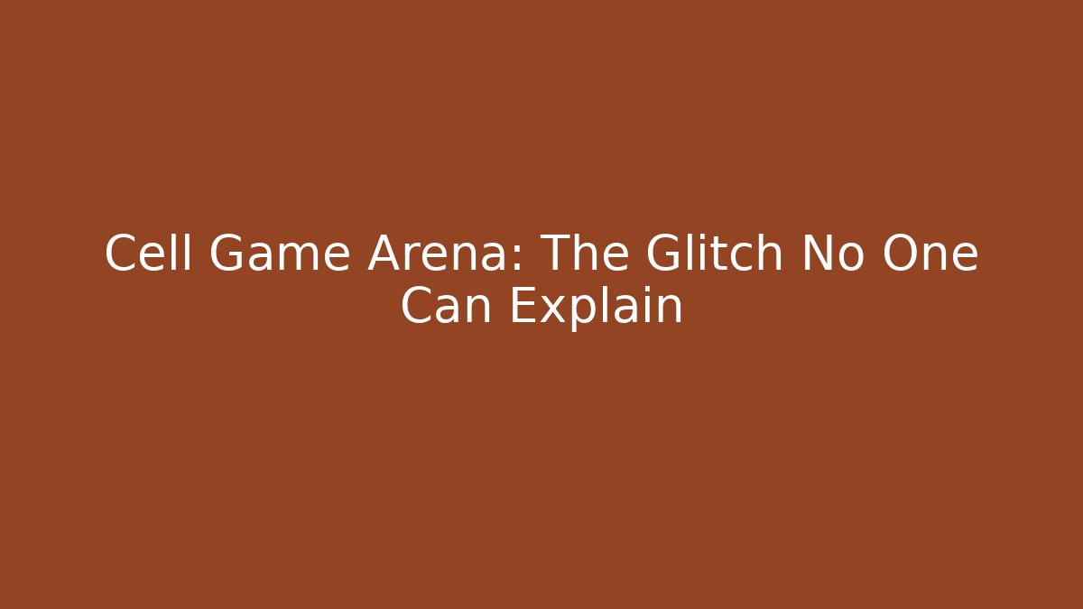 Cell Game Arena: The Glitch No One Can Explain