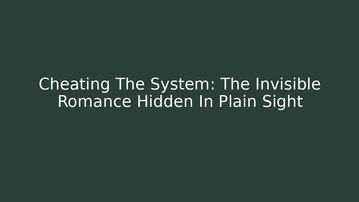 Cheating The System: The Invisible Romance Hidden In Plain Sight - Vintage E-Juice