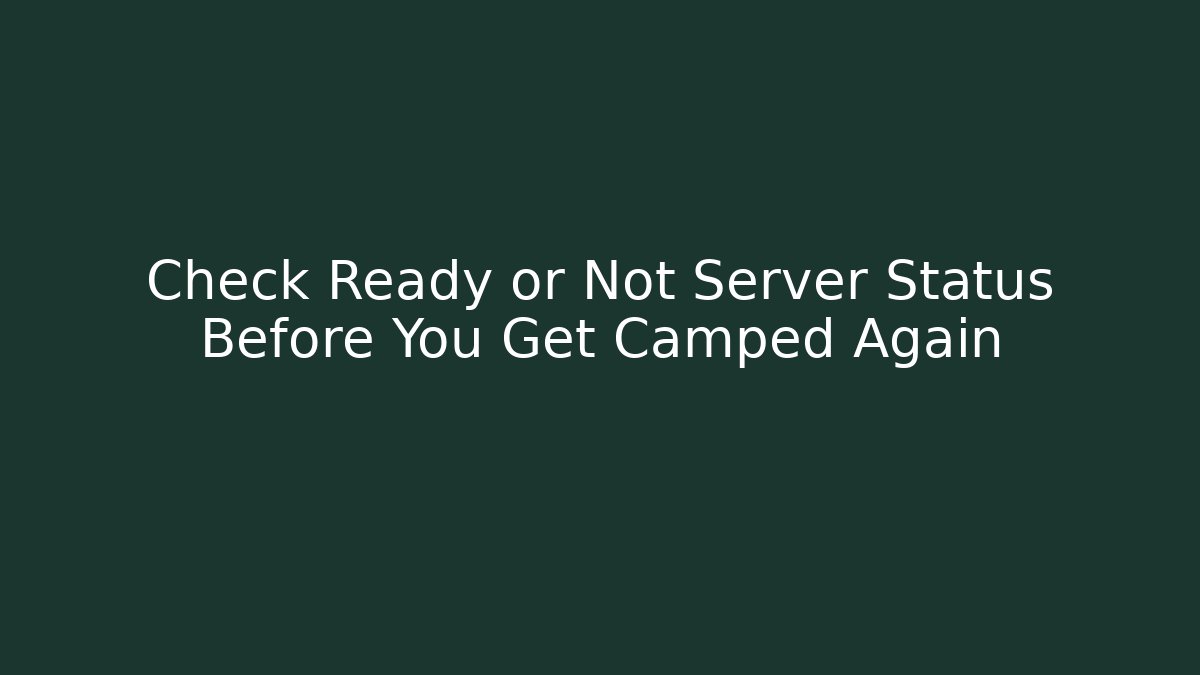 Check Ready or Not Server Status Before You Get Camped Again