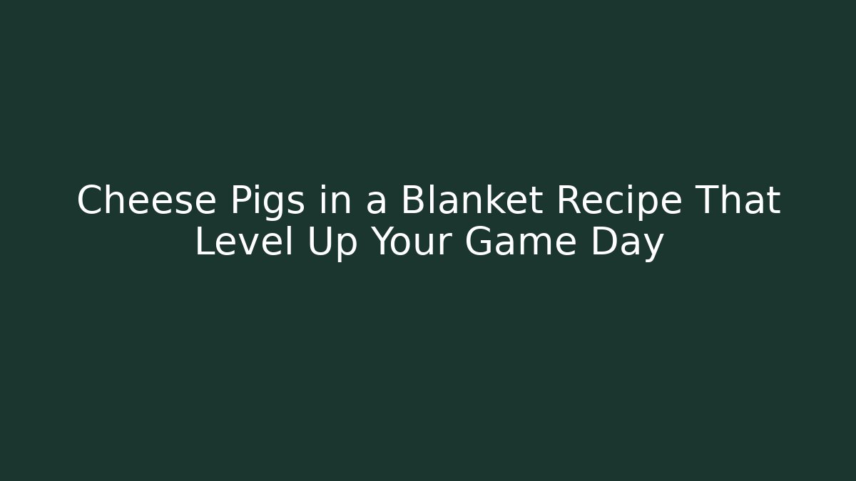 Cheese Pigs in a Blanket Recipe That Level Up Your Game Day
