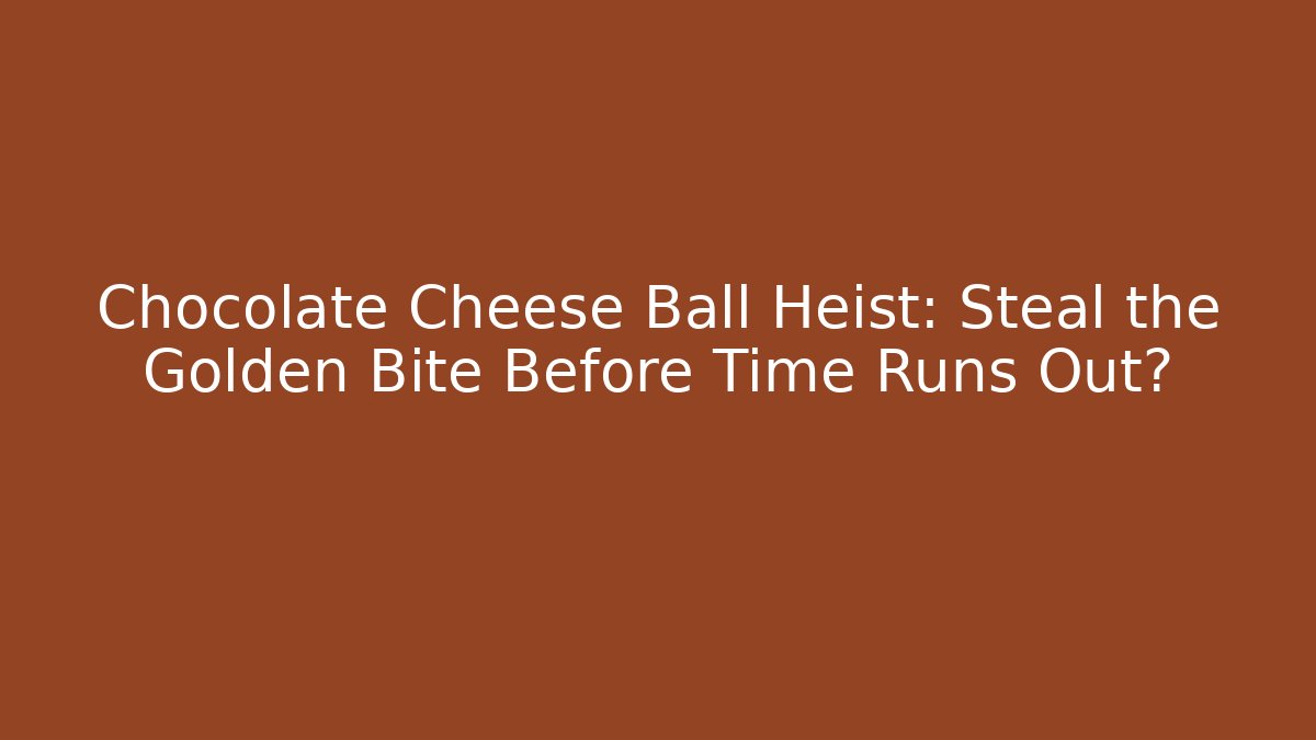 Chocolate Cheese Ball Heist: Steal the Golden Bite Before Time Runs Out?