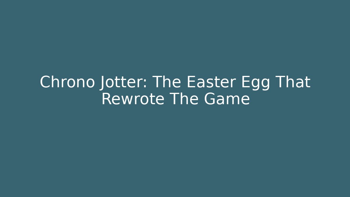 Chrono Jotter: The Easter Egg That Rewrote The Game - Vintage E-Juice