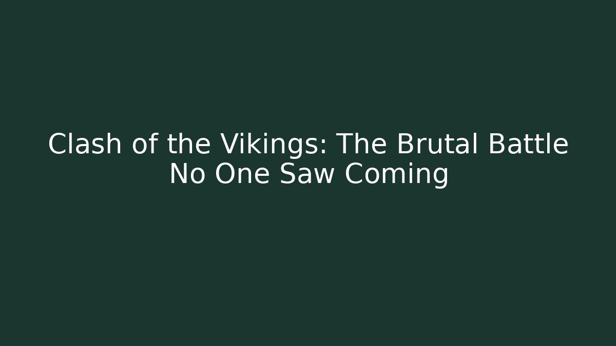 Clash of the Vikings: The Brutal Battle No One Saw Coming - Vintage E-Juice