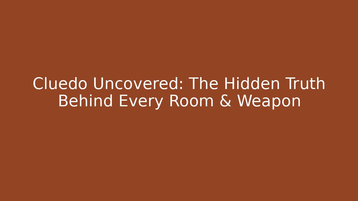Cluedo Uncovered: The Hidden Truth Behind Every Room & Weapon