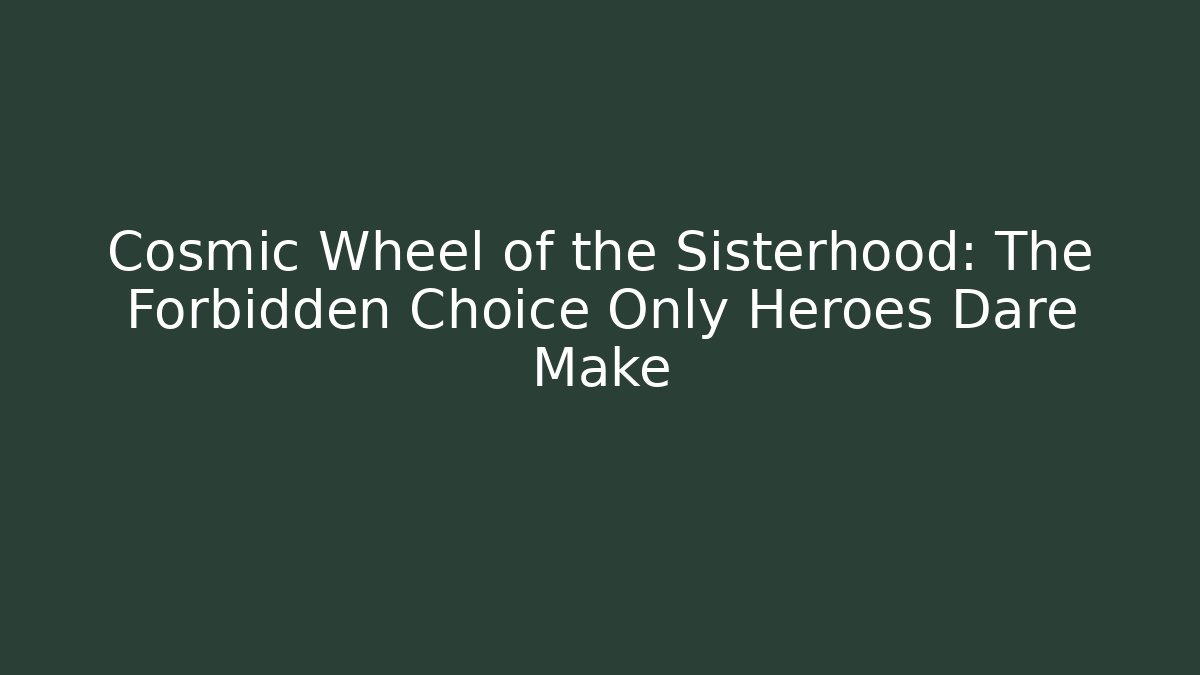 Cosmic Wheel of the Sisterhood: The Forbidden Choice Only Heroes Dare Make