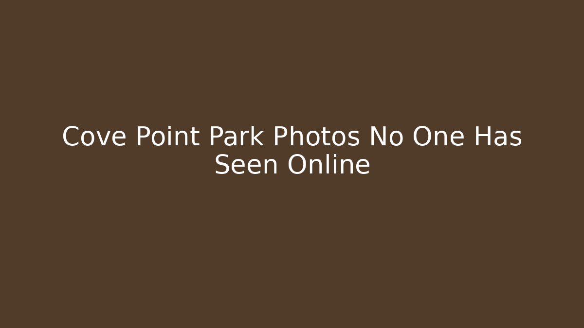 Cove Point Park Photos No One Has Seen Online - Vintage E-Juice