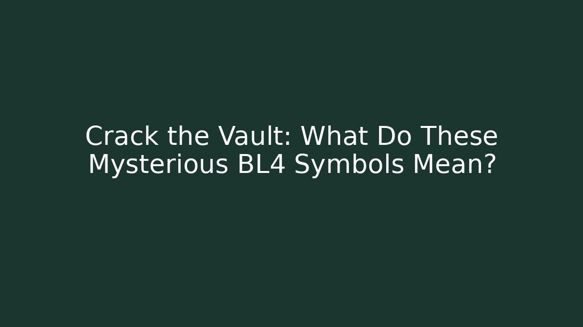 Crack the Vault: What Do These Mysterious BL4 Symbols Mean?