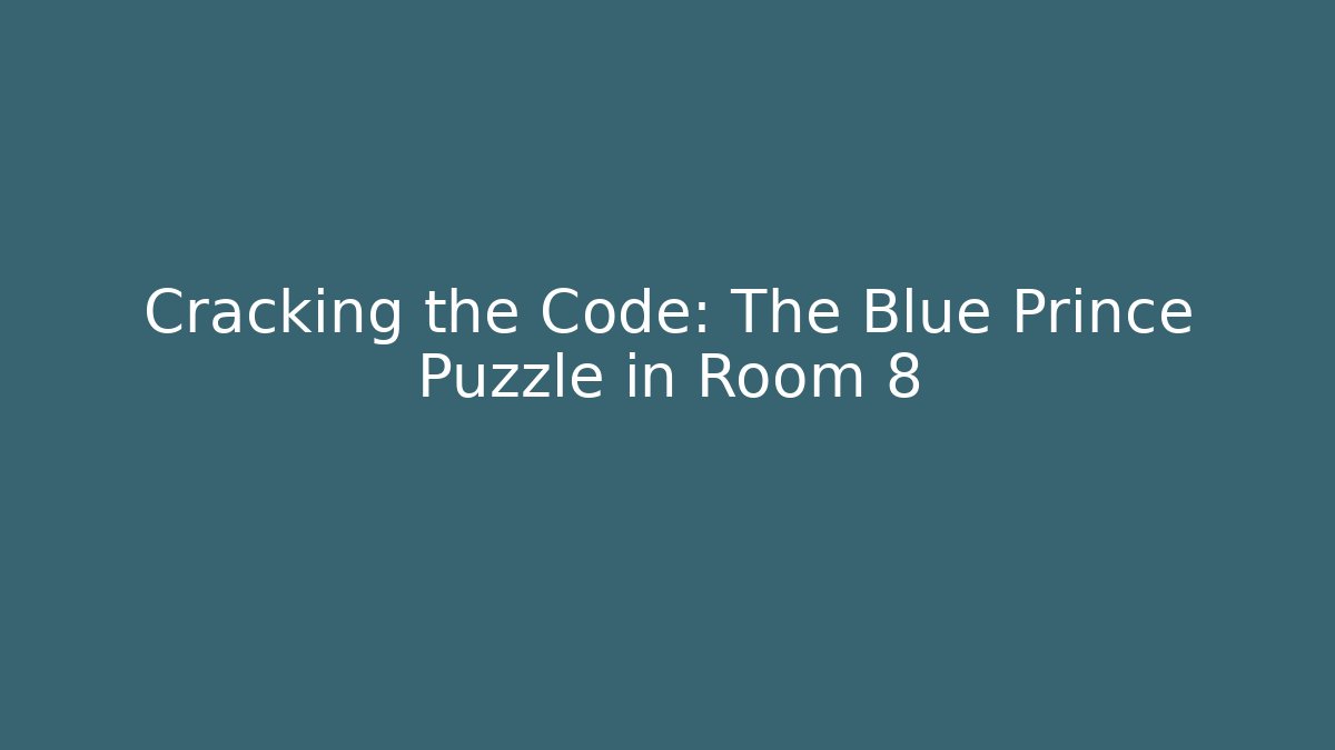 Cracking the Code: The Blue Prince Puzzle in Room 8
