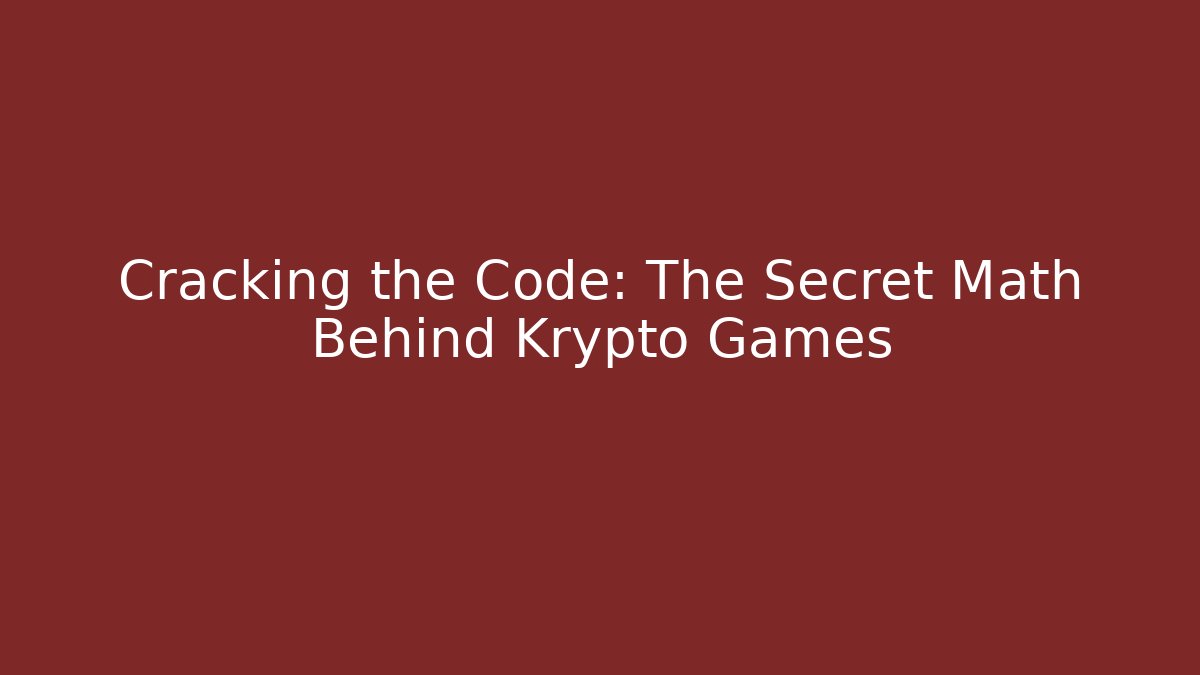Cracking the Code: The Secret Math Behind Krypto Games - Vintage E-Juice