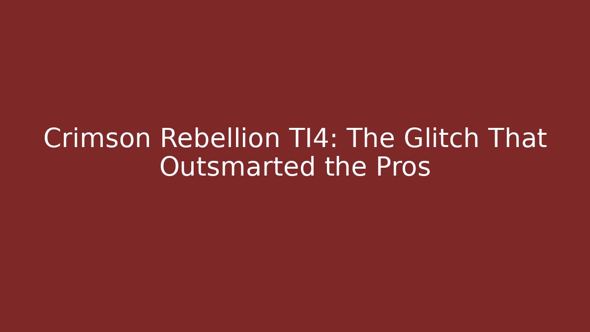 Crimson Rebellion TI4: The Glitch That Outsmarted the Pros