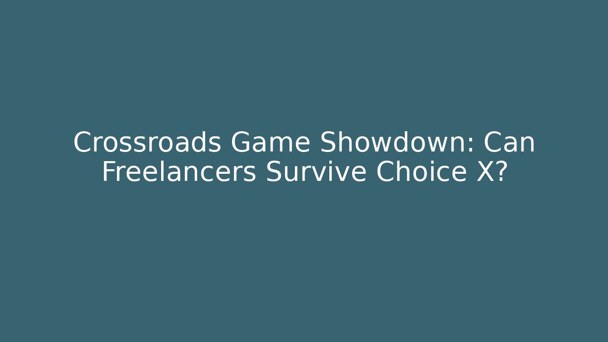 Crossroads Game Showdown: Can Freelancers Survive Choice X? - Vintage E-Juice