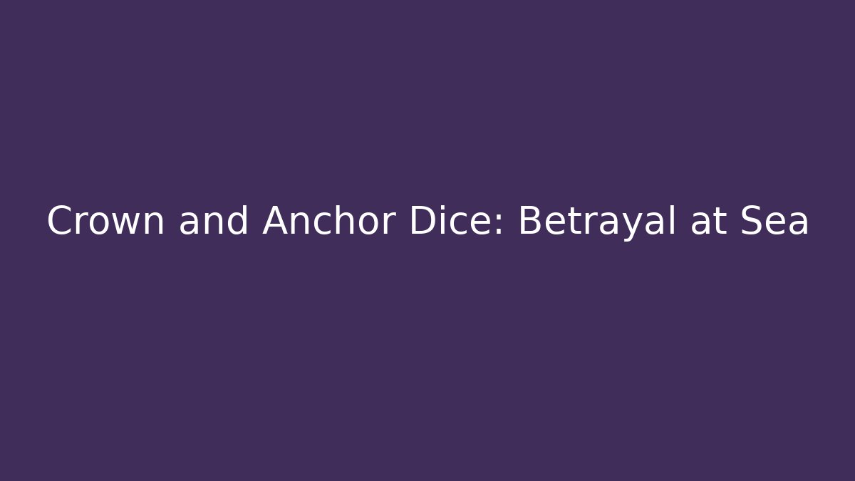 Crown and Anchor Dice: Betrayal at Sea