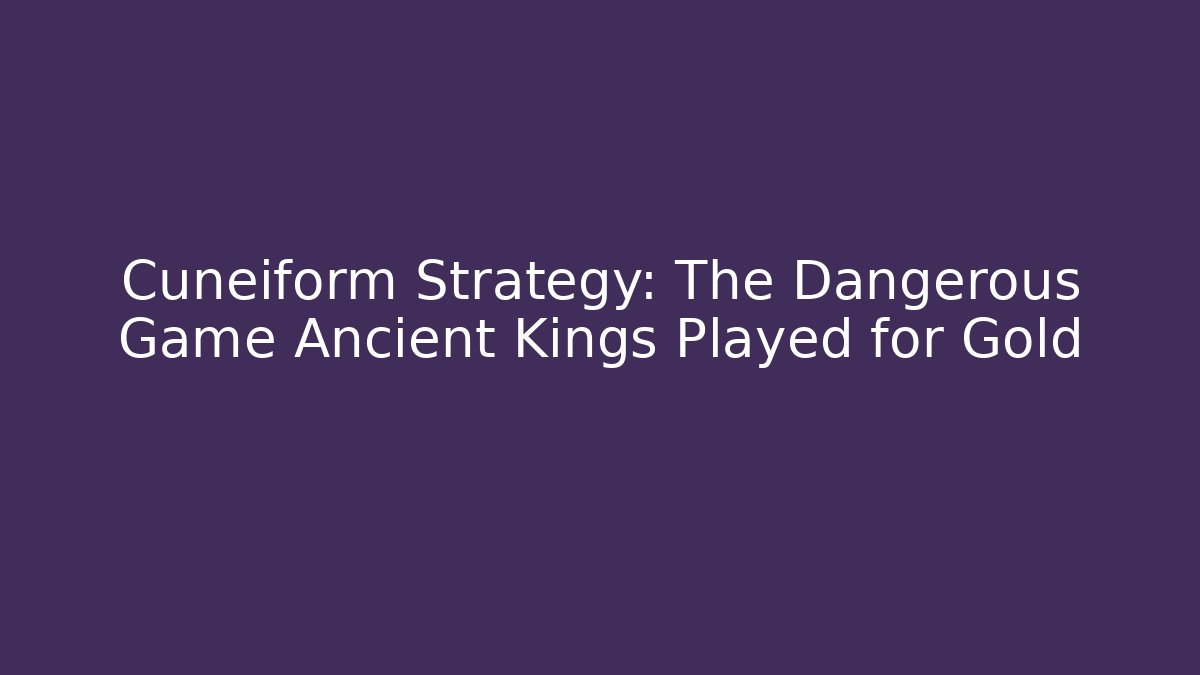 Cuneiform Strategy: The Dangerous Game Ancient Kings Played for Gold
