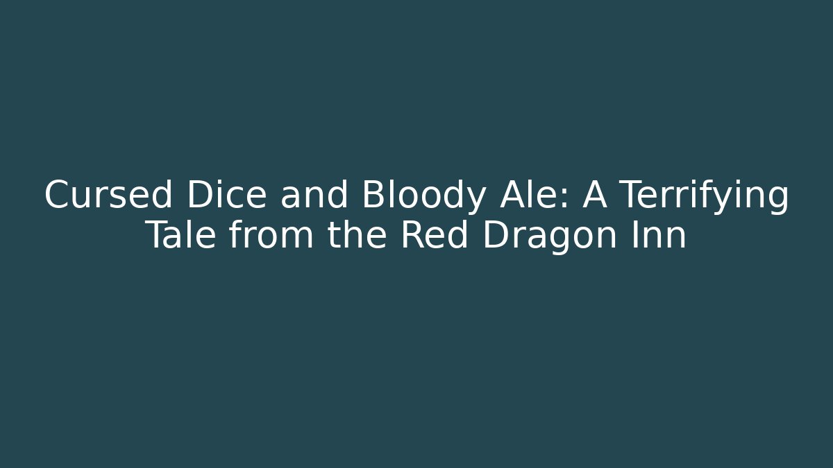Cursed Dice and Bloody Ale: A Terrifying Tale from the Red Dragon Inn