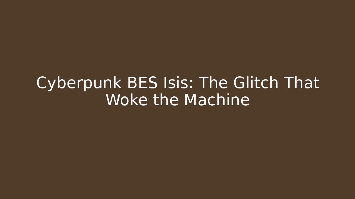 Cyberpunk BES Isis: The Glitch That Woke the Machine