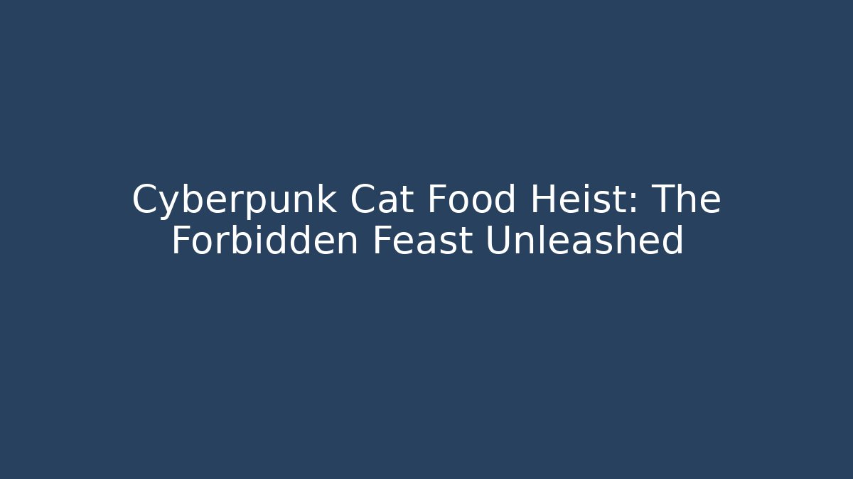 Cyberpunk Cat Food Heist: The Forbidden Feast Unleashed