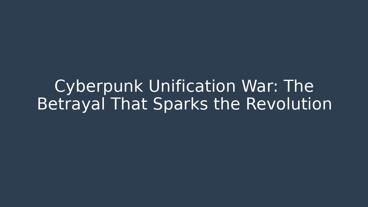 Cyberpunk Unification War: The Betrayal That Sparks the Revolution