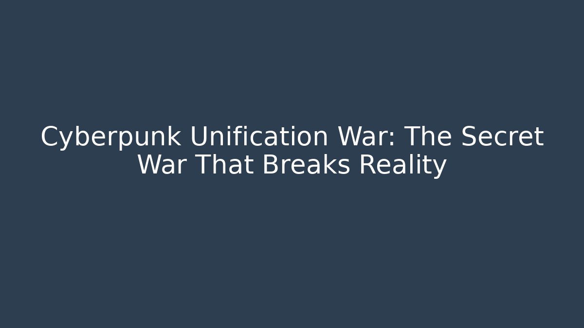 Cyberpunk Unification War: The Secret War That Breaks Reality