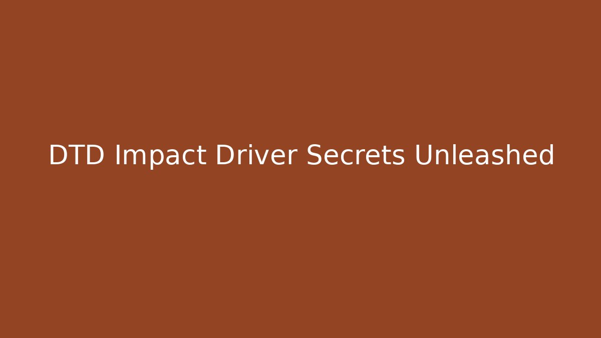 DTD Impact Driver Secrets Unleashed - Vintage E-Juice
