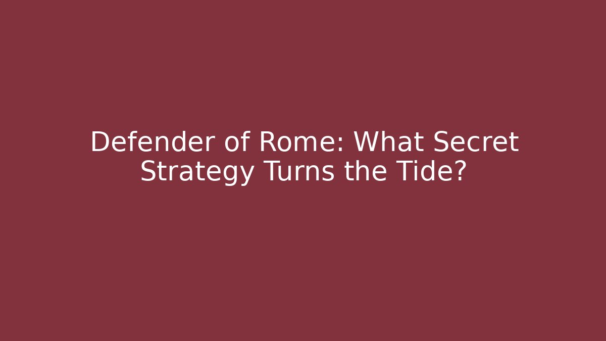 Defender of Rome: What Secret Strategy Turns the Tide?