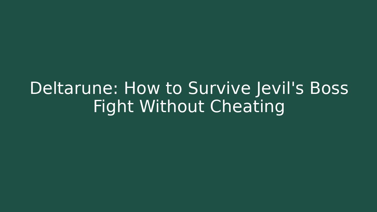 Deltarune: How to Survive Jevil’s Boss Fight Without Cheating