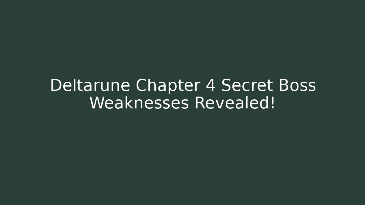 Deltarune Chapter 4 Secret Boss Weaknesses Revealed! - Vintage E-Juice