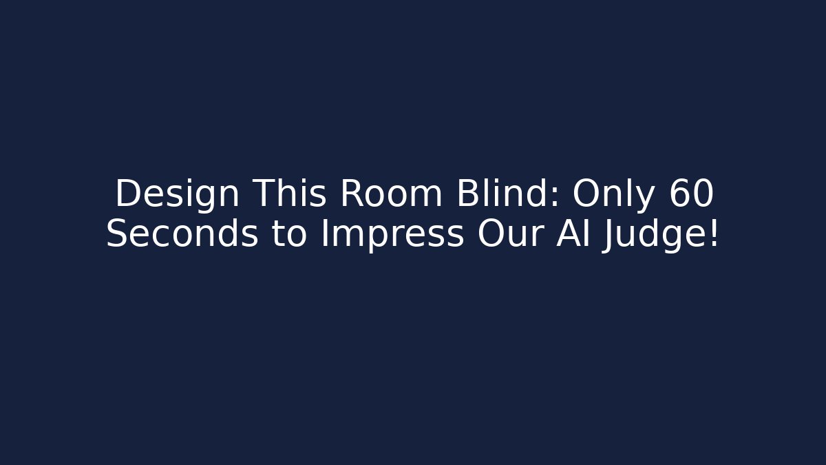 Design This Room Blind: Only 60 Seconds to Impress Our AI Judge! - Vintage E-Juice