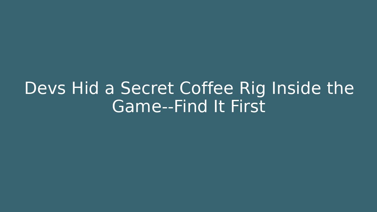 Devs Hid a Secret Coffee Rig Inside the Game—Find It First