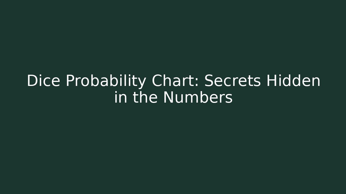 Dice Probability Chart: Secrets Hidden in the Numbers