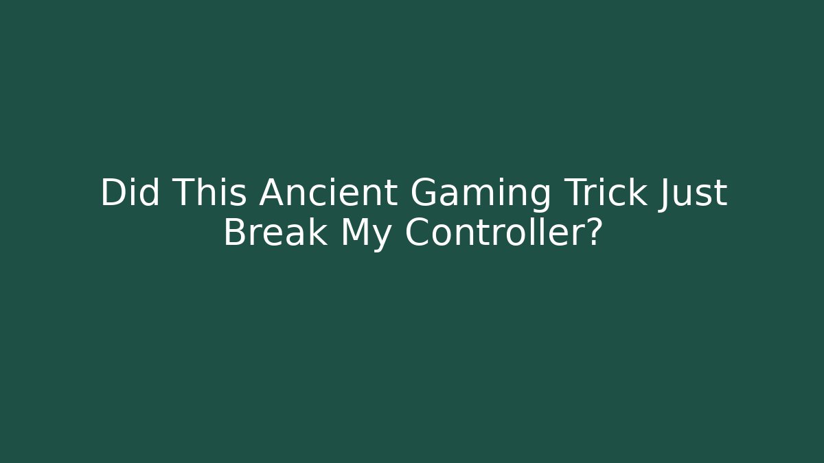 Did This Ancient Gaming Trick Just Break My Controller? - Vintage E-Juice