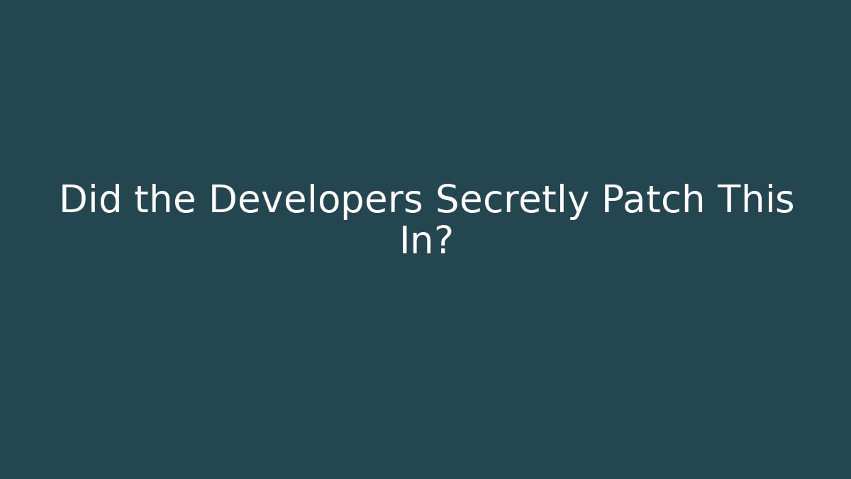 Did the Developers Secretly Patch This In? - Vintage E-Juice