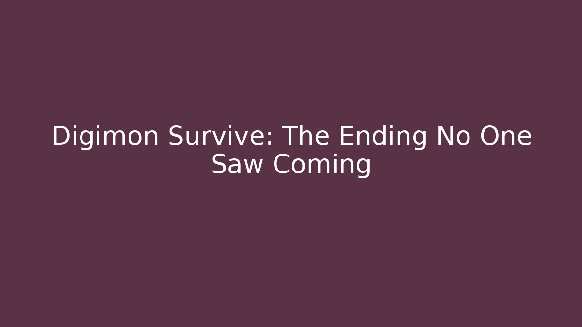 Digimon Survive: The Ending No One Saw Coming