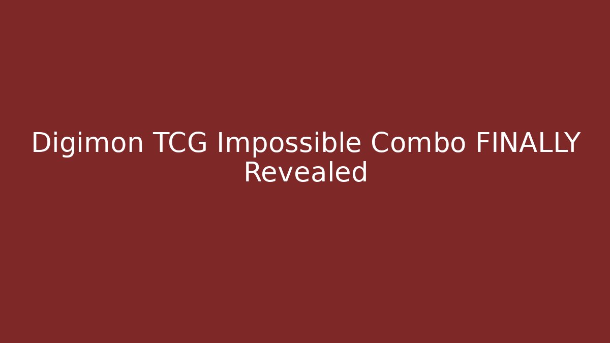 Digimon TCG Impossible Combo FINALLY Revealed - Vintage E-Juice