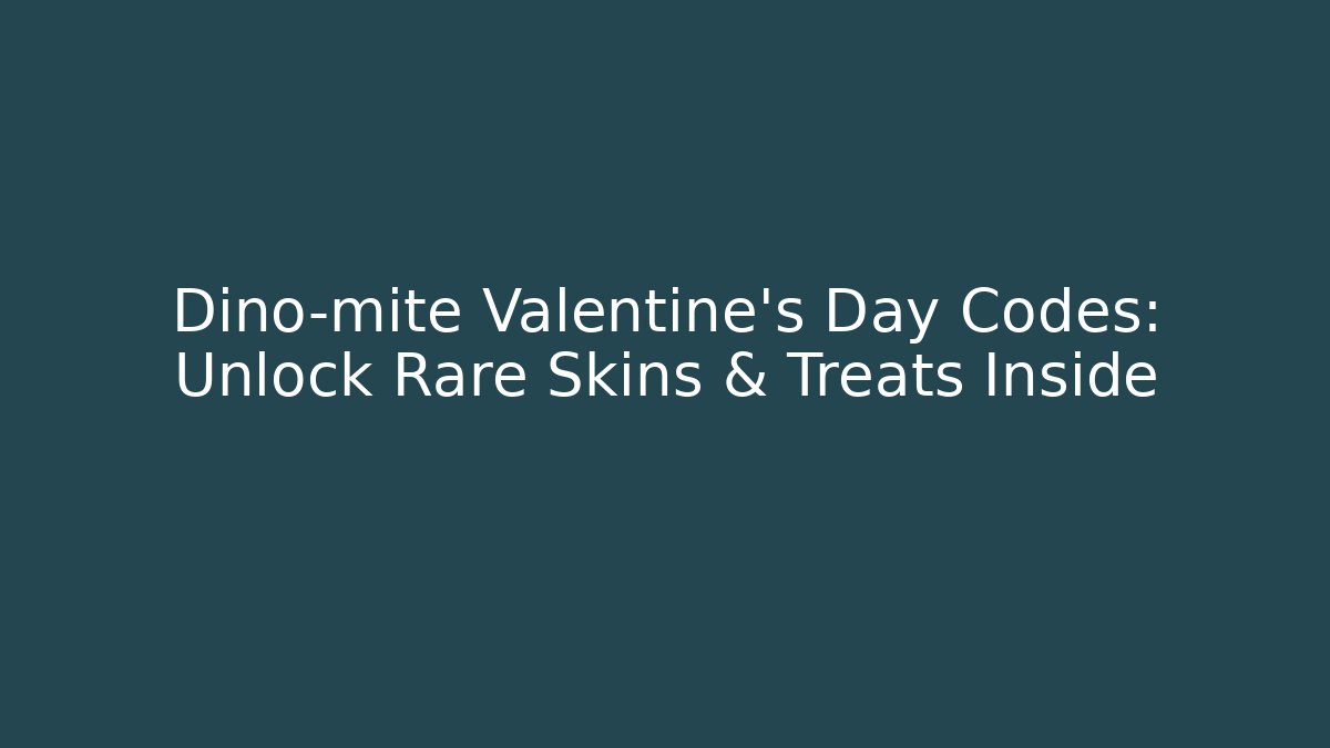 Dino-mite Valentine's Day Codes: Unlock Rare Skins & Treats Inside