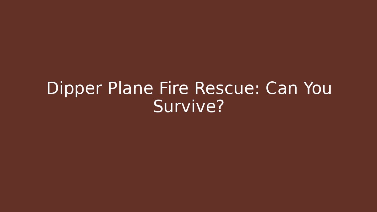 Dipper Plane Fire Rescue: Can You Survive?