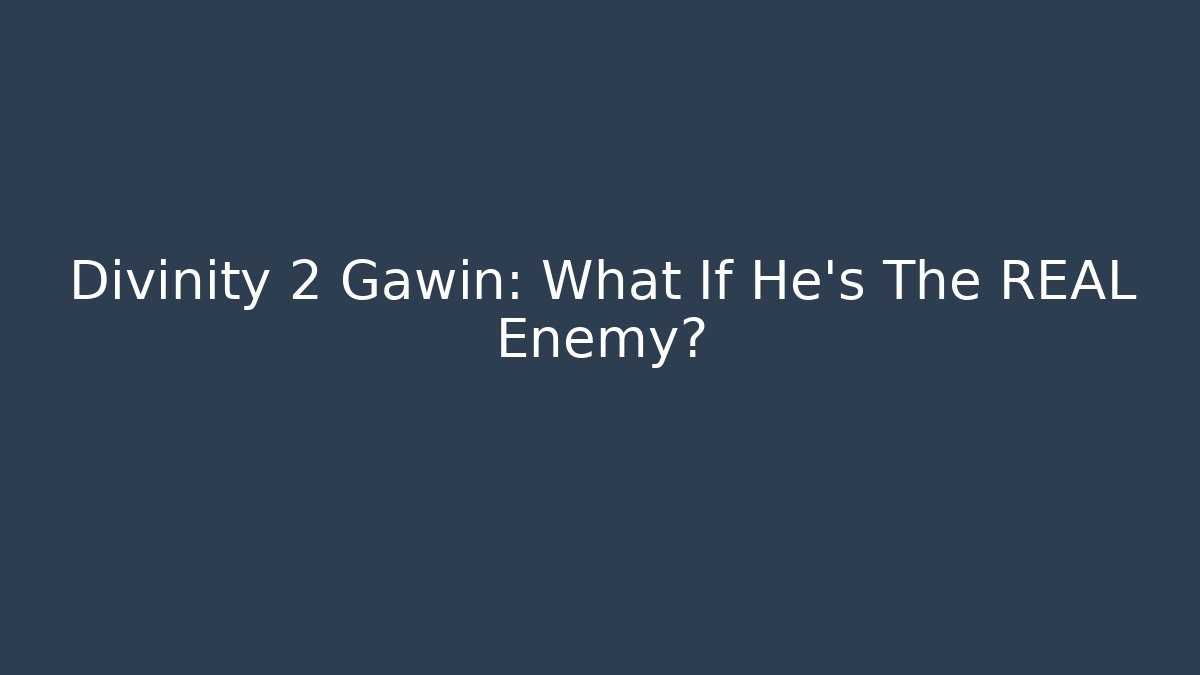 Divinity 2 Gawin: What If He’s The REAL Enemy?