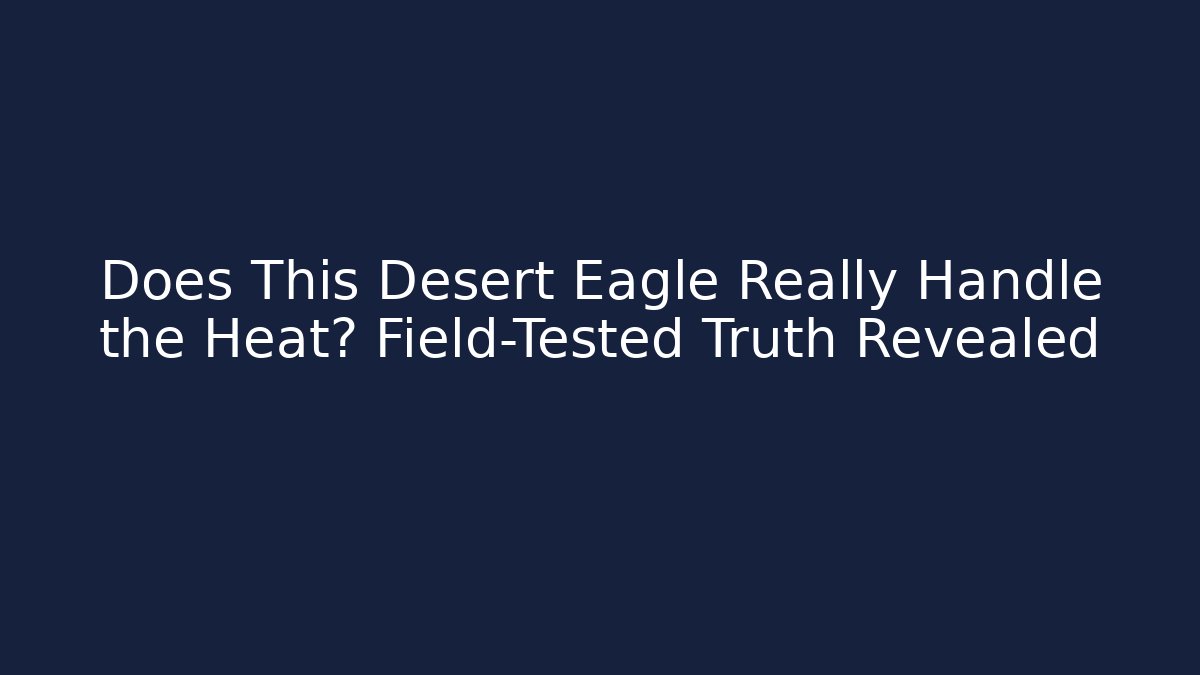 Does This Desert Eagle Really Handle the Heat? Field-Tested Truth Revealed