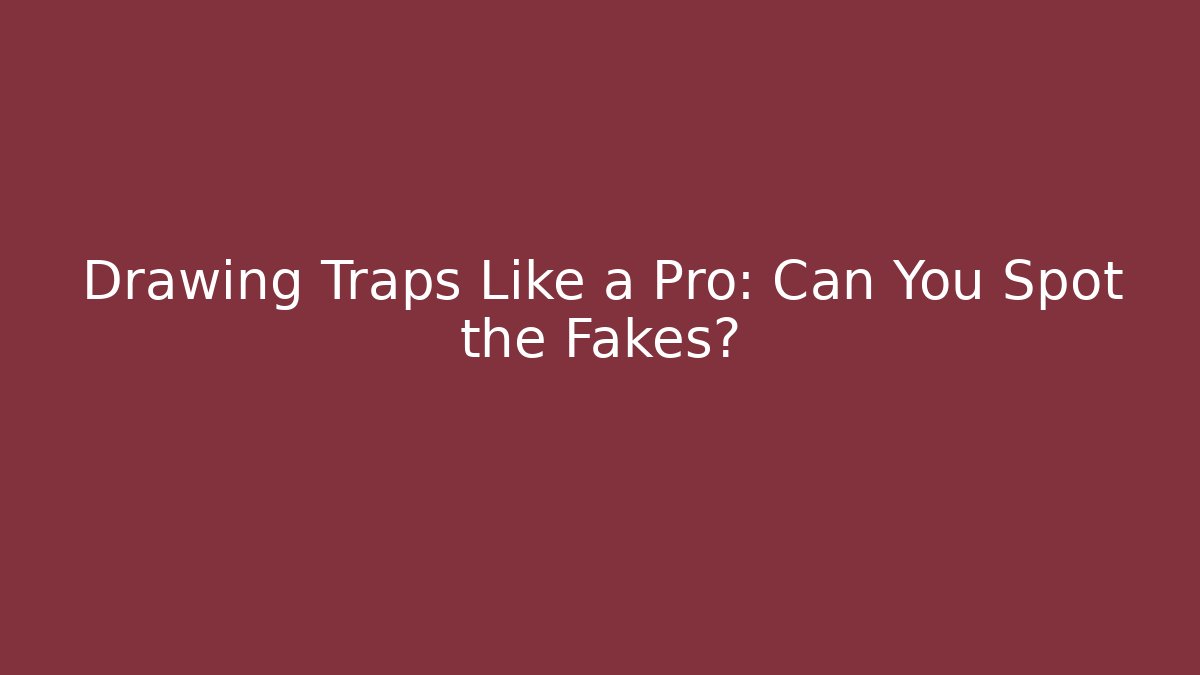 Drawing Traps Like a Pro: Can You Spot the Fakes?