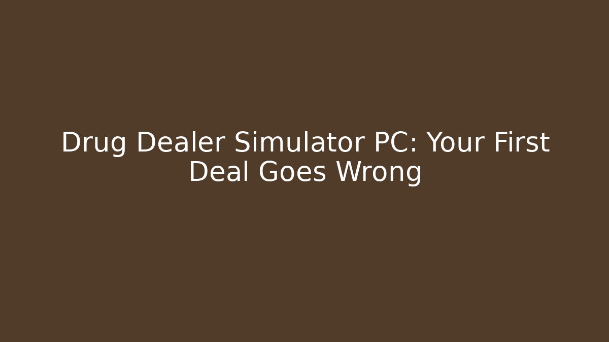Drug Dealer Simulator PC: Your First Deal Goes Wrong