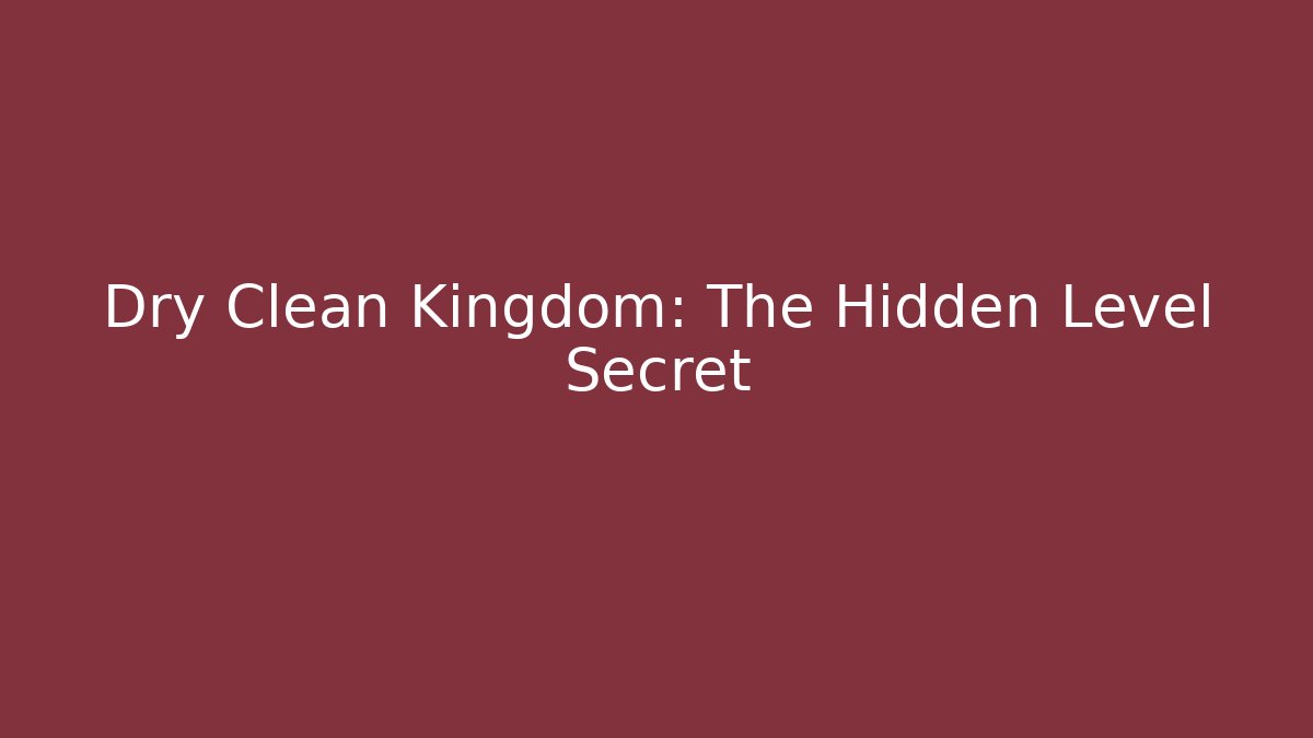Dry Clean Kingdom: The Hidden Level Secret