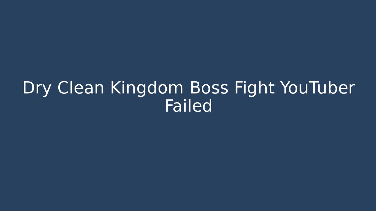 Dry Clean Kingdom Boss Fight YouTuber Failed