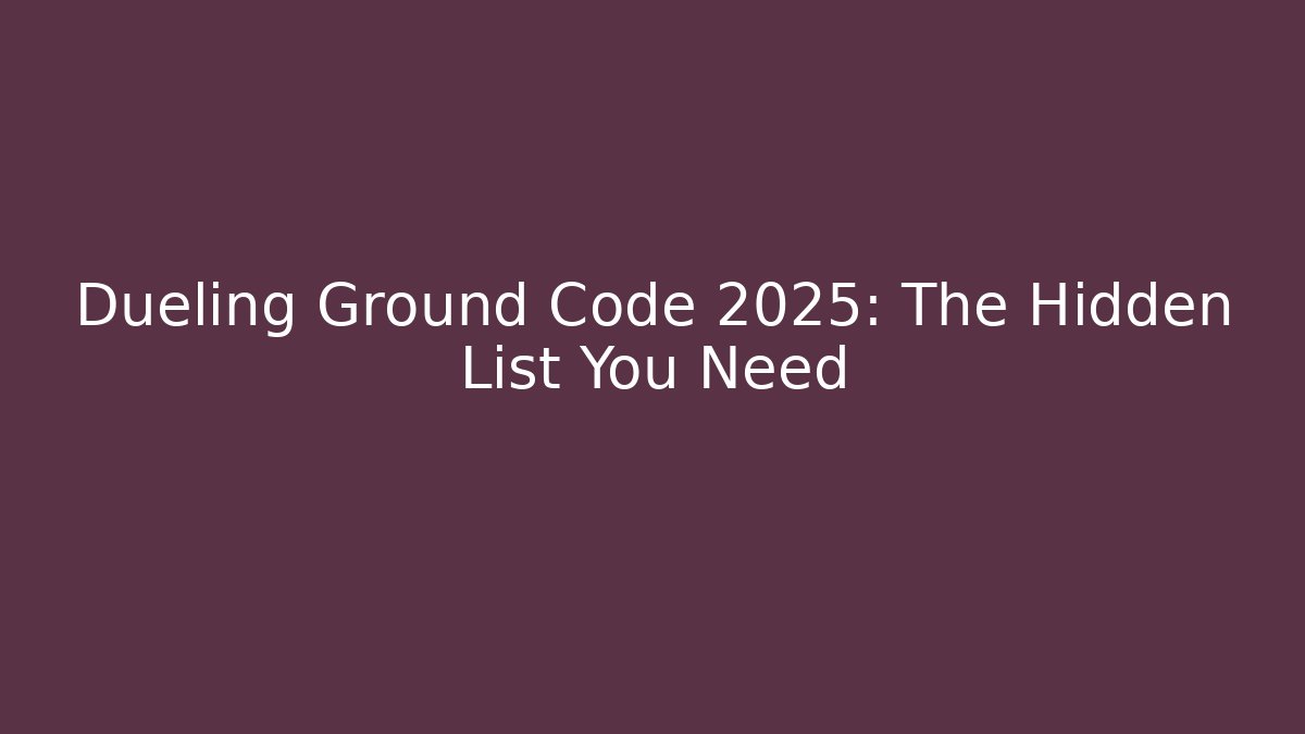 Dueling Ground Code 2025: The Hidden List You Need - Vintage E-Juice