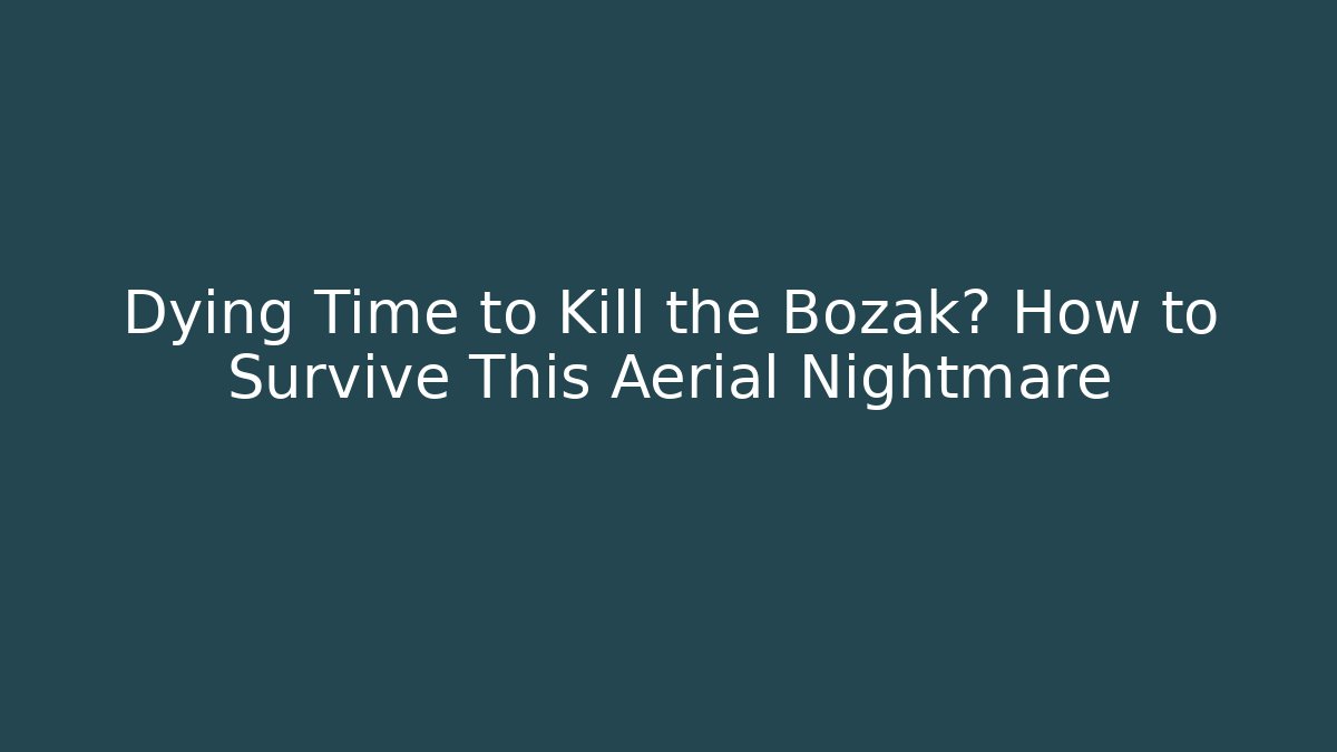 Dying Time to Kill the Bozak? How to Survive This Aerial Nightmare