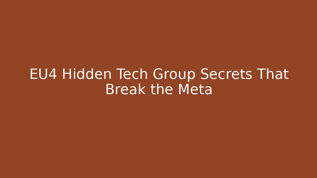 EU4 Hidden Tech Group Secrets That Break the Meta