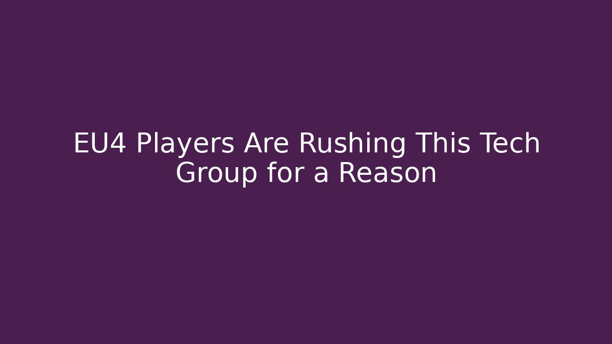 EU4 Players Are Rushing This Tech Group for a Reason