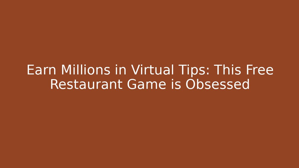 Earn Millions in Virtual Tips: This Free Restaurant Game is Obsessed