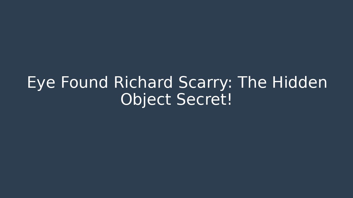 Eye Found Richard Scarry: The Hidden Object Secret! - Vintage E-Juice