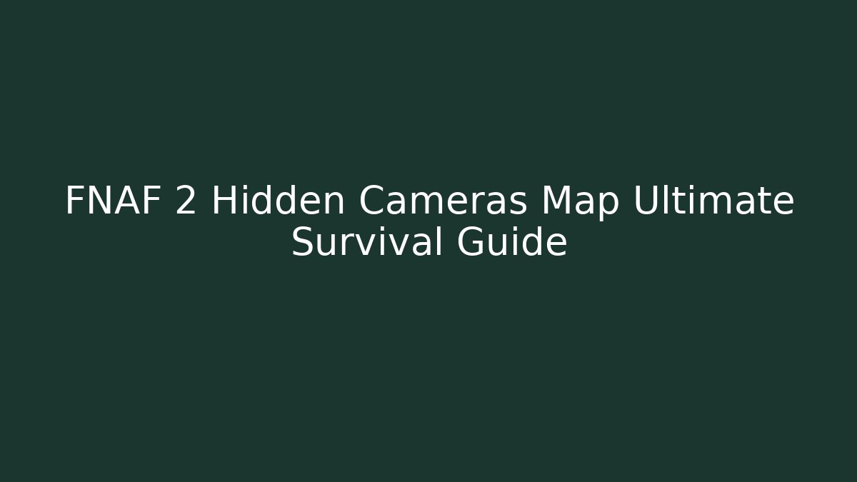 FNAF 2 Hidden Cameras Map Ultimate Survival Guide